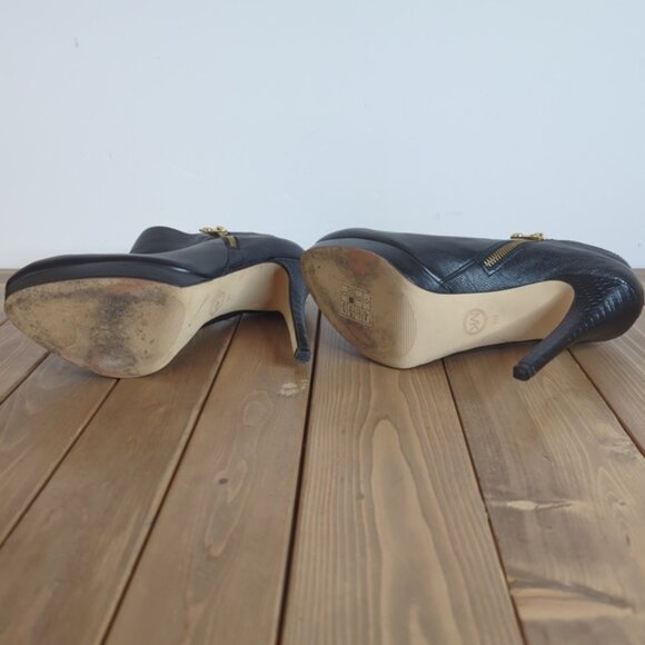 Michael Kors Black Leather Stiletto Heel Ankle Boots - Picture 11 of 11